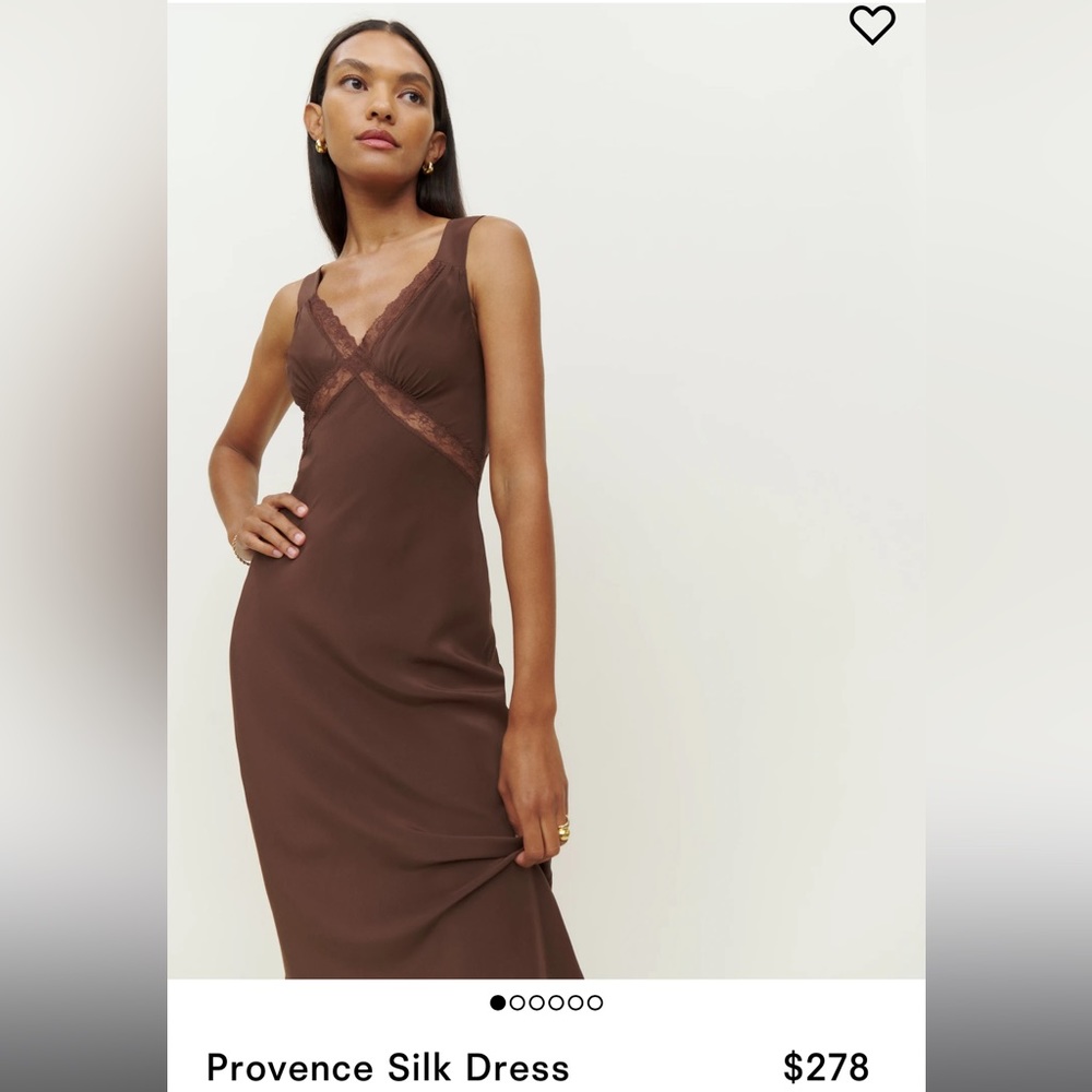 Reformation Provence Silk Dress cafe